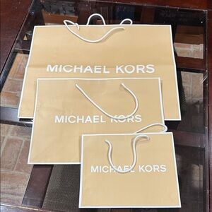 Michael Kors Beige Shopping Bag Trio